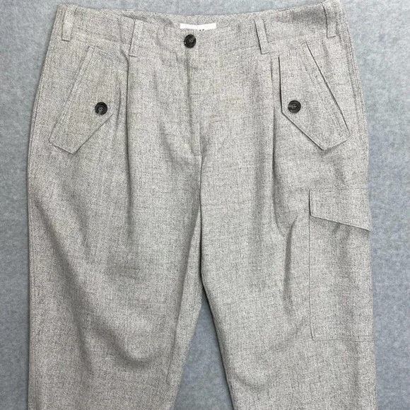 Reiss Brianna Wool Blend Cargo Gray Pants Sz. - Picture 2 of 15
